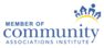 Community membership emblem with house and people icons