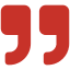 Quotation marks icon in red and black